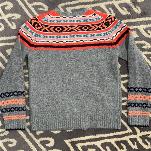 J. Crew Chunky Gray with Orange Sweater - Picture 7 of 9